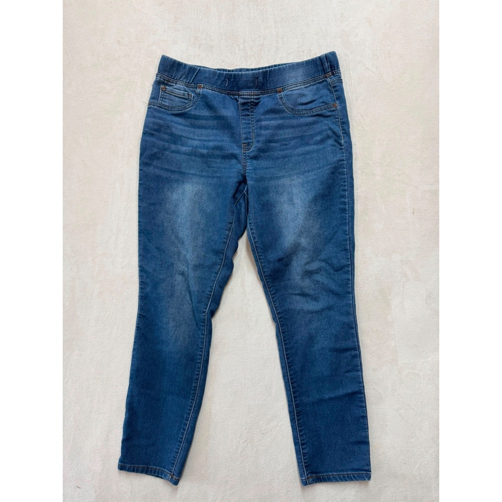 Gloria Vanderbilt Slimming Effect Blue Pull On Skinny Jeans Womens Medium Wash